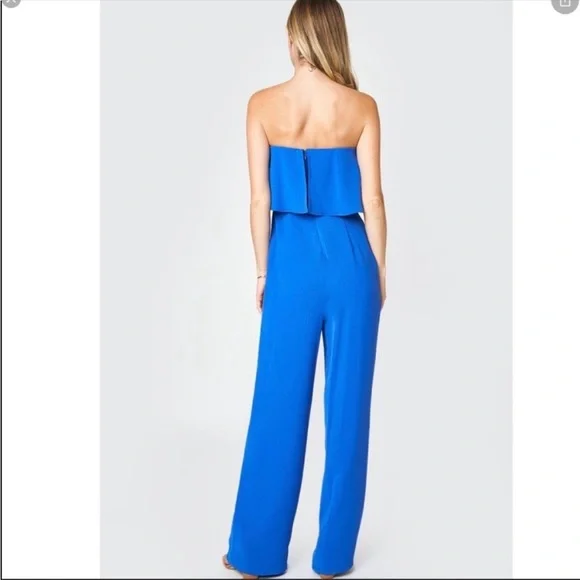 Sugar Lips Blue Elvie Strapless Jumpsuit Size XS - Picture 2 of 8